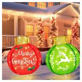 VIHOSE Lighted Christmas Ball Set Green/Red