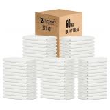 $130 ZUPERIA White Bath Towels Bulk 60-Pk