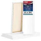 US Art Supply 6x24in Stretched Canvas 6-Pack