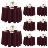Fitable 8 Pack Round Tablecloths 120' Burgundy