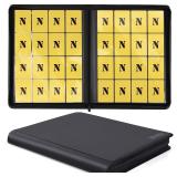 16-Pocket Card Binder, Zipper Black