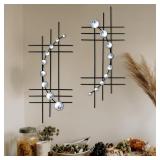 ZEXUIRU 2 Pack Wall Decor   Metal Crystal Art