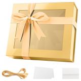 PACKQUEEN Gold Gift Box with Window