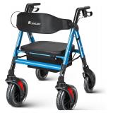 $210 Rollator Walkers with Seat, 450Lb Blue
