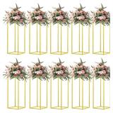 $110 23.6in 10pc Gold Vases Table Centerpieces