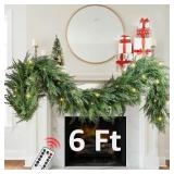 Cedar Garland with Lights 6ft Indoor/Outdoor