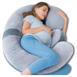 Queen Rose E-Shaped Pregnancy Pillow, Grey