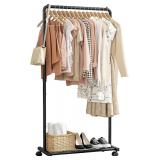 Clothes Rack with Storage Mesh Shelf & Casters
