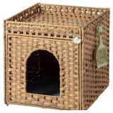 Rattan Cat Litter Box Enclosure House