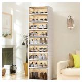 9 Tiers Foldable Shoe Rack with Magnetic Door