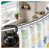 3PK Stainless Steel Curved Shower Rod 50-72'