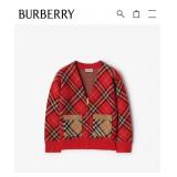 $600 Burberry check wool cardigan 4y