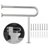 Toilet Grab Bar 31.3' Wall to Floor Brushed Ni