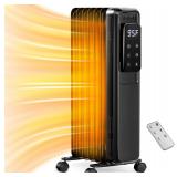 Kismile 1500W Oil Heater with LCD, Remote