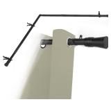 Black Corner Curtain Rod 36-72' with 360