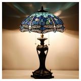 $199 Tiffany Lamp 2 Lights Stained Glass Dragonfly
