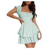 SzL Women Summer Boho Ruffle Dress Swing