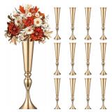 $143 Gold Trumpet Vases for Centerpieces (21.65')