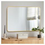 CULER Gold Wall Mirror 24x36 Tempered Glass