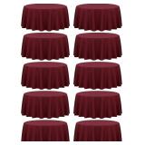10 Pack 120' Round Tablecloth - Burgundy