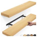 BAYKA 22.5' Wall Mounted Shelves (Oak) 2