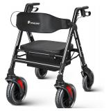 $210 Bariatric Rollator with Seat, Black, 450lb