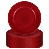 36 Pcs Red Charger Plates 13' Round Wedding