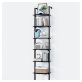 ODK 6-Tier Ladder Shelf, Metal Frame, Black