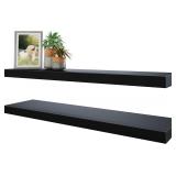 BAMEOS Floating Shelves: 35x7 Black (Set of 2)