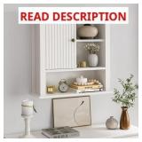 CozyHome Wall Cabinet: Fluted Door, White