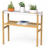 Wisuce Bamboo 2-Tier Indoor Plant Stand