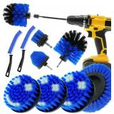 10 Pack Drill Brush Attachment Set, Blue
