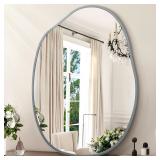 Large Irregular Wall Mirror 26'x37.5' Gray
