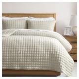WDCOZY Beige Queen Quilt Bedding Set, 3PC