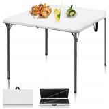 34' Folding Card Table, light gray