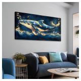 JEAWA 24x48 Ocean Whale Wall Art Posters
