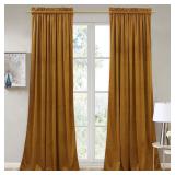 StangH Mustard Gold Velvet Curtains, 2 Panels