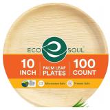 ECO SOUL 10' Disposable Palm Leaf Plates 100