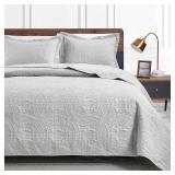 Loves King Quilt Set - Light Grey (3)