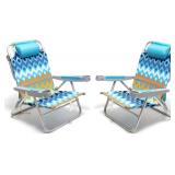 $150 SUNNYFEEL Extra Wide Beach Chairs 2 Pack