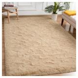 Soft Fluffy Bedroom Rug, 4x6 | Camel