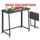 4NM 31.5' Folding Desk with Wheels, All Black