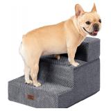 EHEYCIGA 3-Step Dog Stairs, Small Dogs, Grey