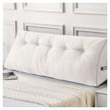 Sasttie Headboard Pillow Queen, Wedge, White