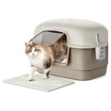 Cat Litter Box with Mat, Scoop, High Wall