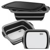 2-Pack XL Collapsible BBQ Prep Tub (Black)