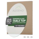 24x48 in Oval Glass Table Top, 1/4' Thick