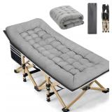 Portable Camping Cot, 600LBS Load, Grey