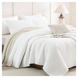 $180 CozyTide King Bedspread Set 128x120 White