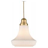 $130 CLAXY Gold Pendant Light with Glass Shade